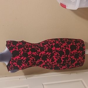 Red and Black Floral dress